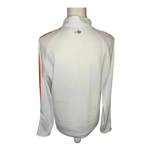 Adidas Climalite Women’s Large Pullover Quarter Zip White & Pink - Picture 3 of 4